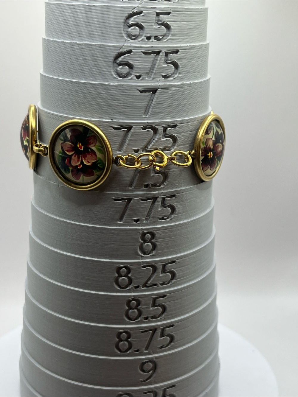 Vintage Retro Floral Panel Link Bracelet Attributed to Designs From The Deep - Picture 3 of 7